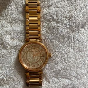 Michael Kors oversized rose gold watch studded
